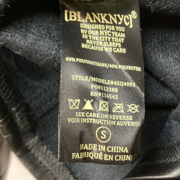 Blank NYC size small faux leather fringe black jacket EUC - Picture 5 of 7